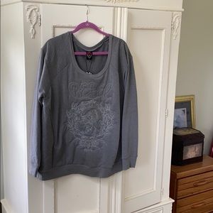 Grey quilted sweater